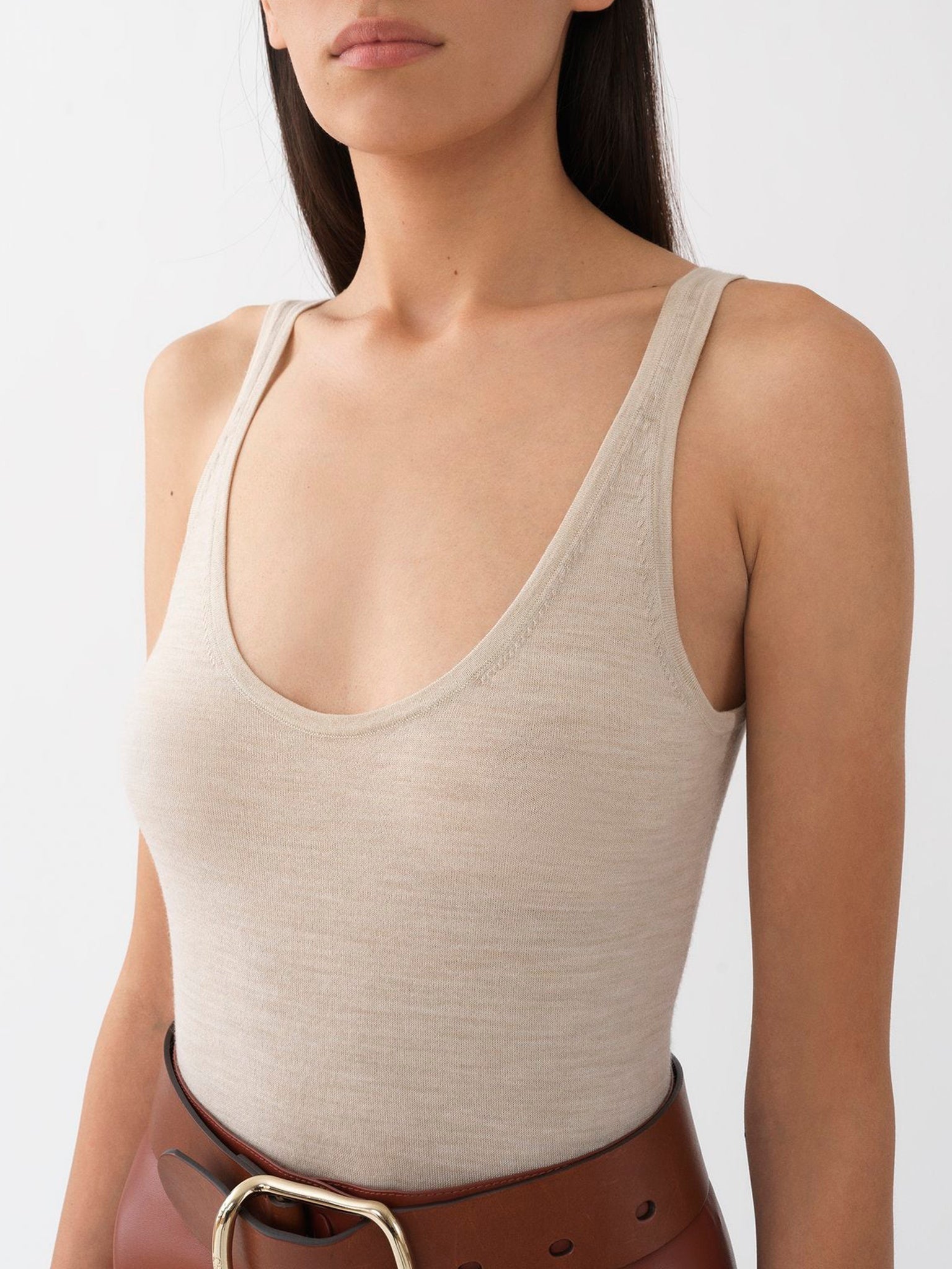Débardeur classique en laine - Sandy Beige