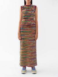 Pull sans manches rayé en cachemire - Multicolor
