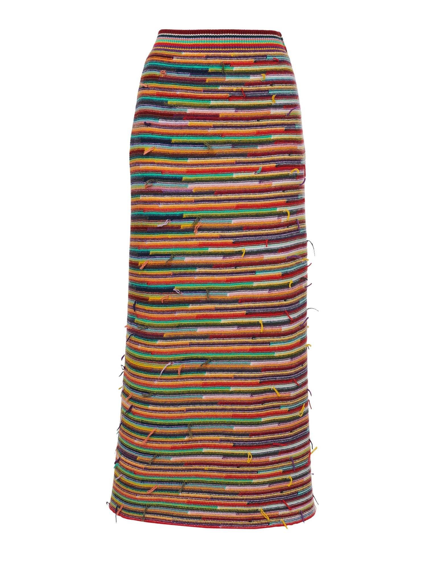 Jupe rayée en cachemire - Multicolor