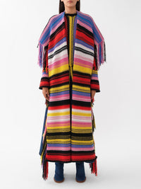 Châle oversize à rayures en cachemire - Multicolor