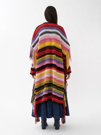 Châle oversize à rayures en cachemire - Multicolor