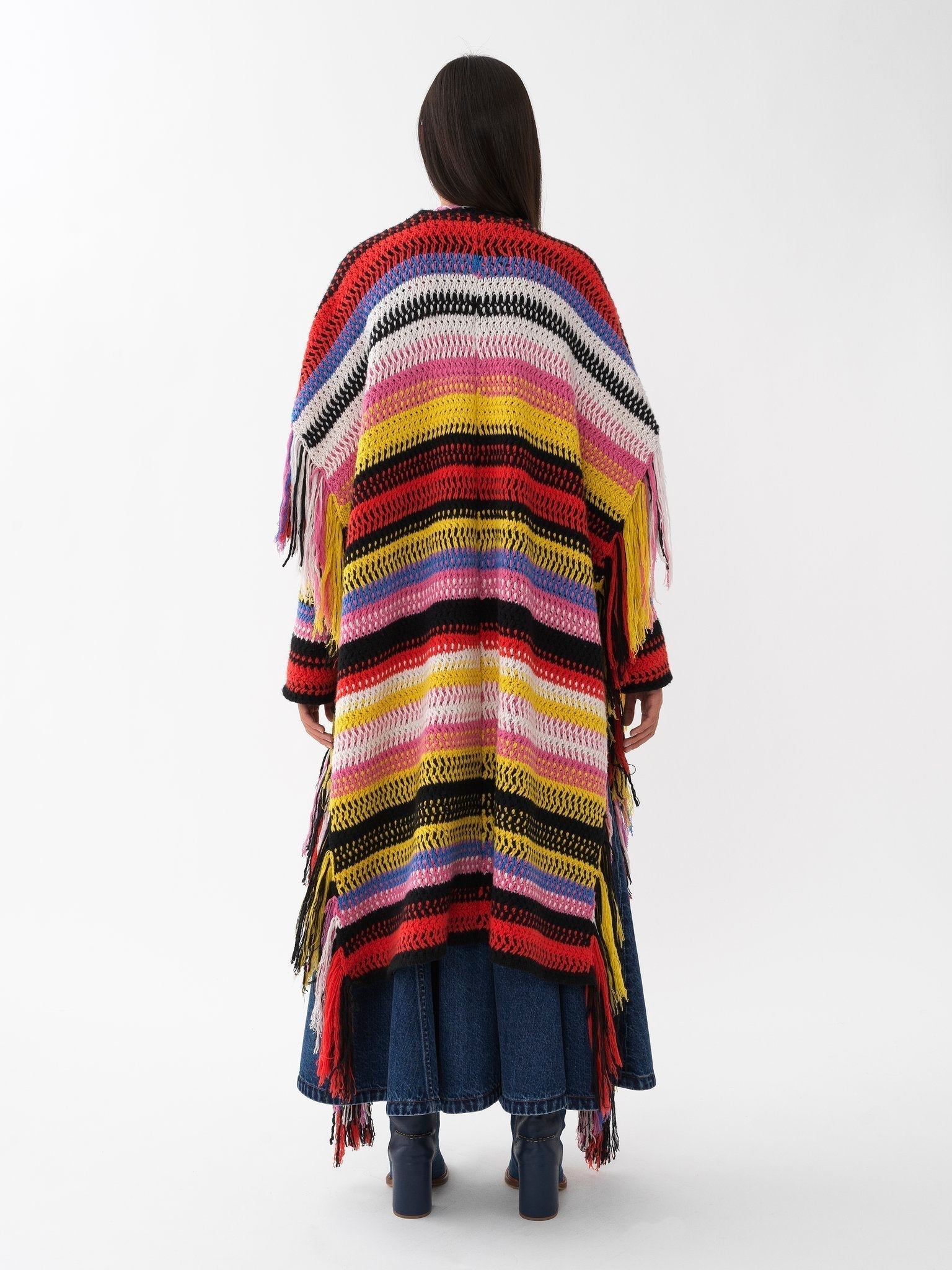 Châle oversize à rayures en cachemire - Multicolor