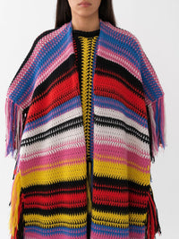 Châle oversize à rayures en cachemire - Multicolor