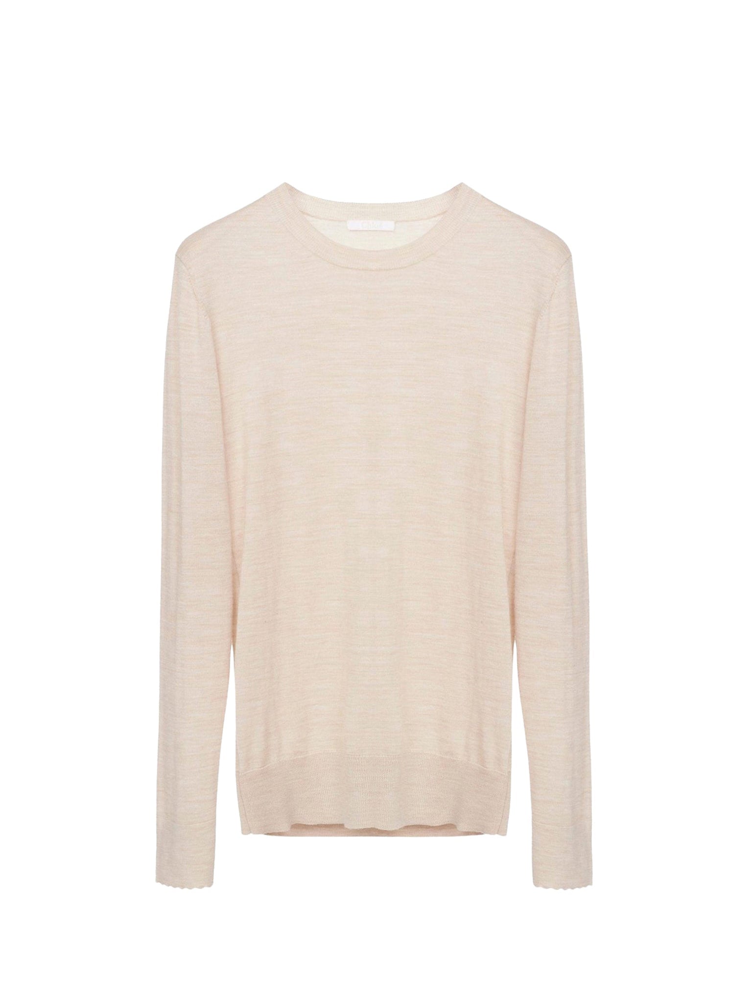 Pull à col rond en laine - Sandy Beige