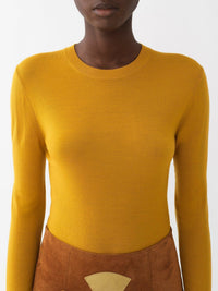 Pull à col rond en laine - Golden Yellow