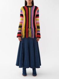 Pull frangé en cachemire - Multicolor