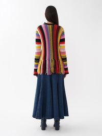 Pull frangé en cachemire - Multicolor