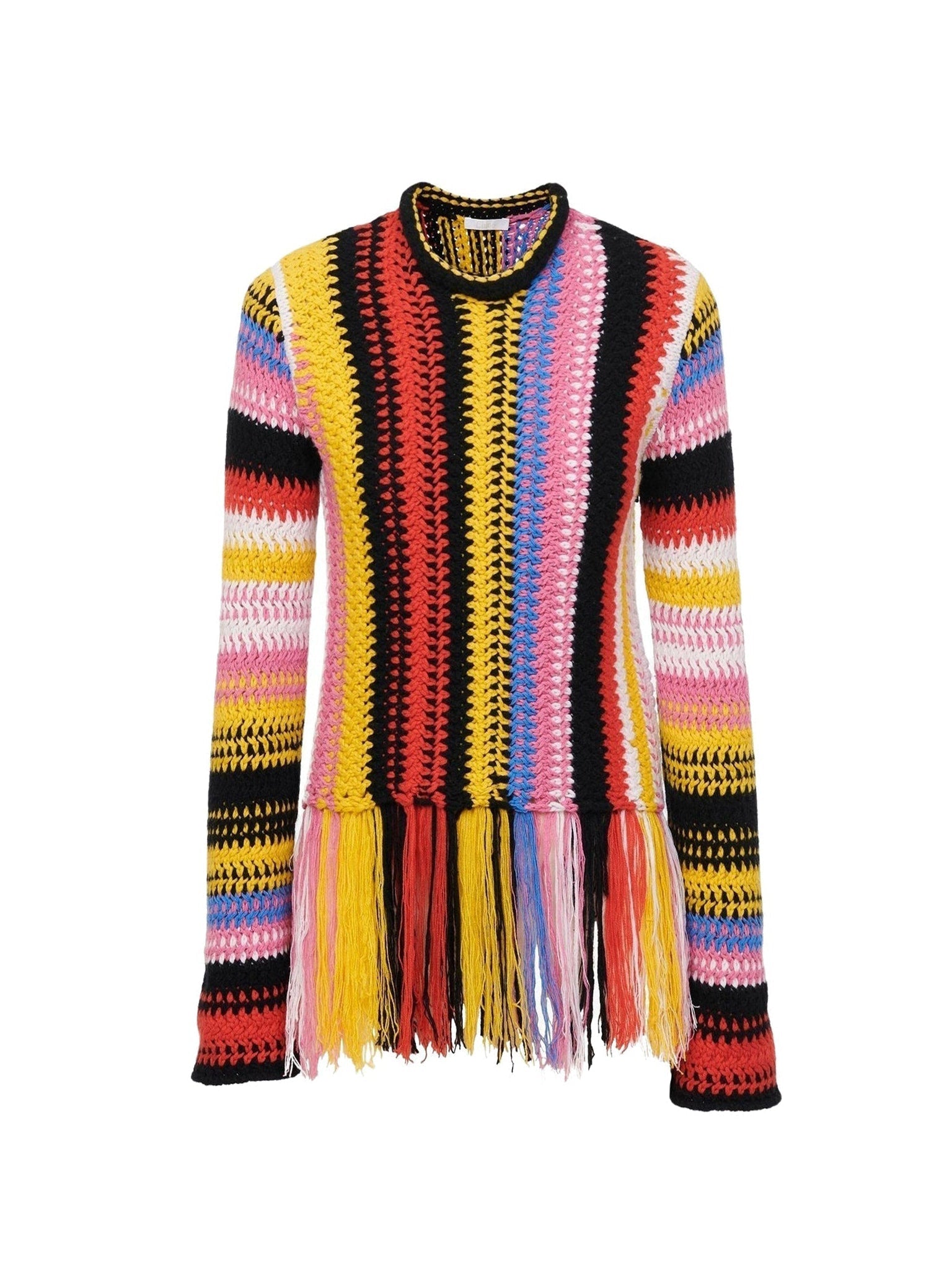 Pull frangé en cachemire - Multicolor