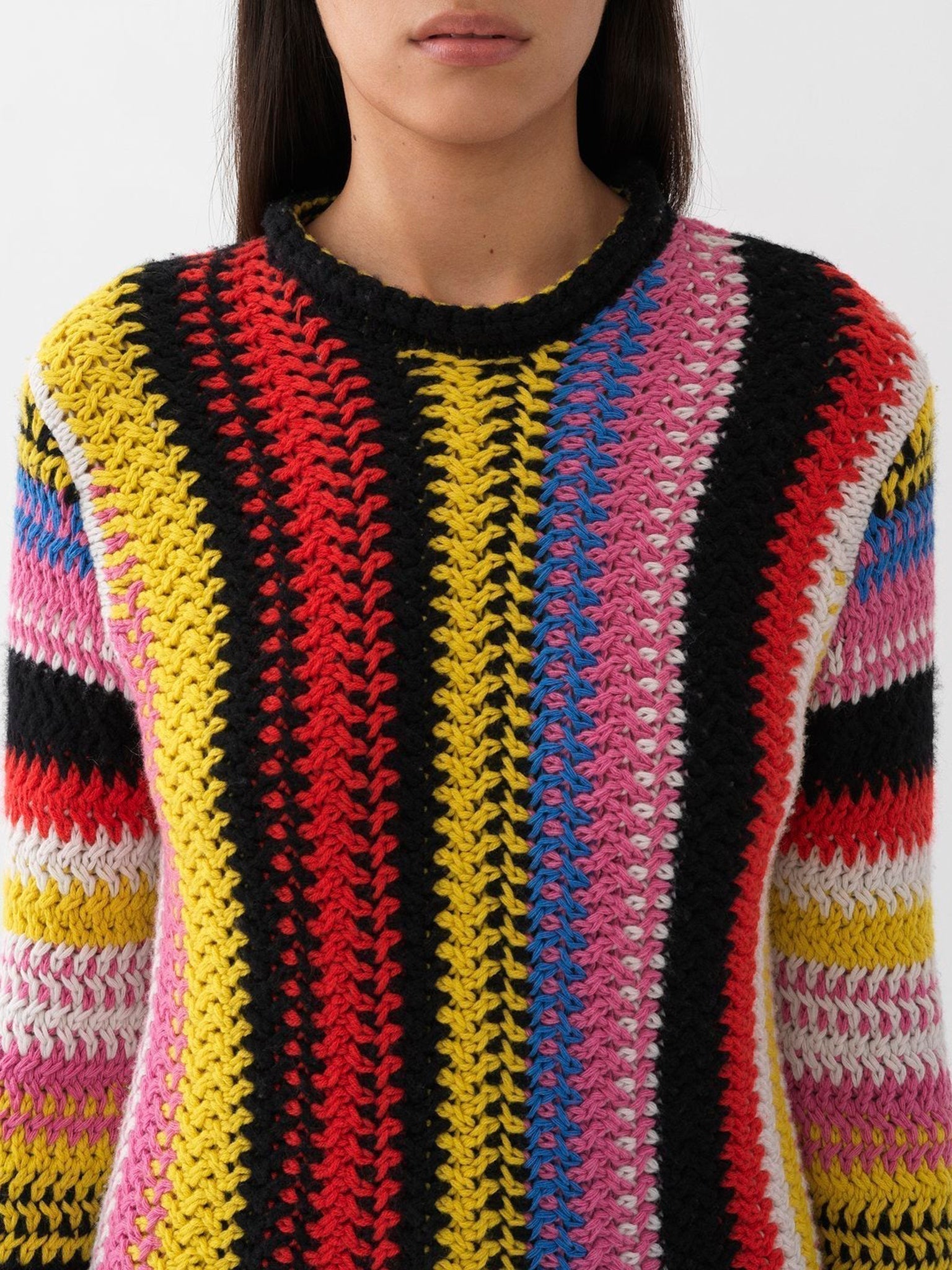 Pull frangé en cachemire - Multicolor