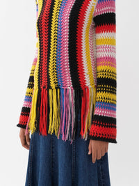 Pull frangé en cachemire - Multicolor