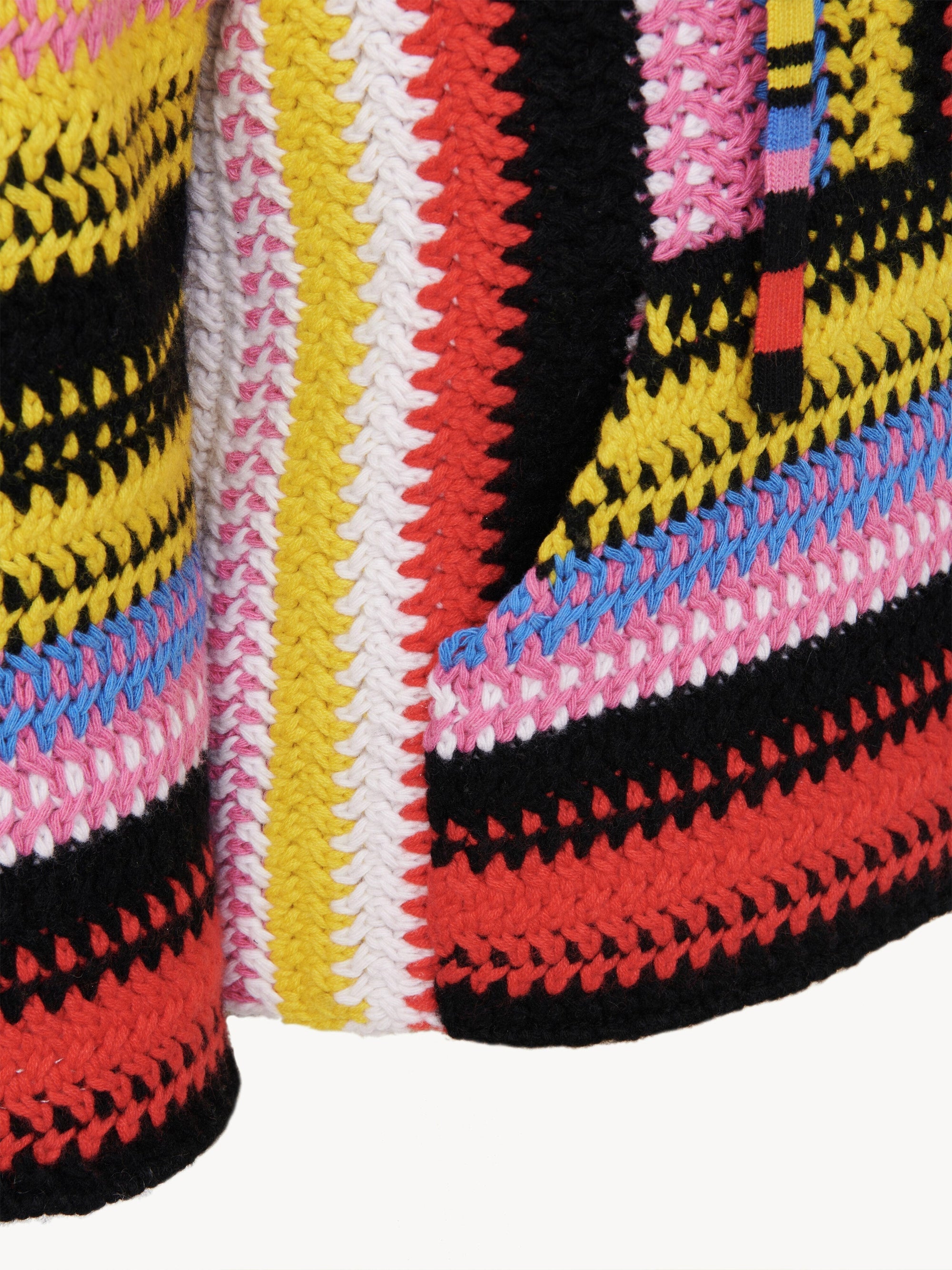 Pull maille rayée à capuche en cachemire - Multicolor