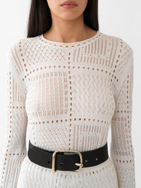 Pull ajusté en laine - Cloudy White