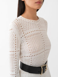 Pull ajusté en laine - Cloudy White