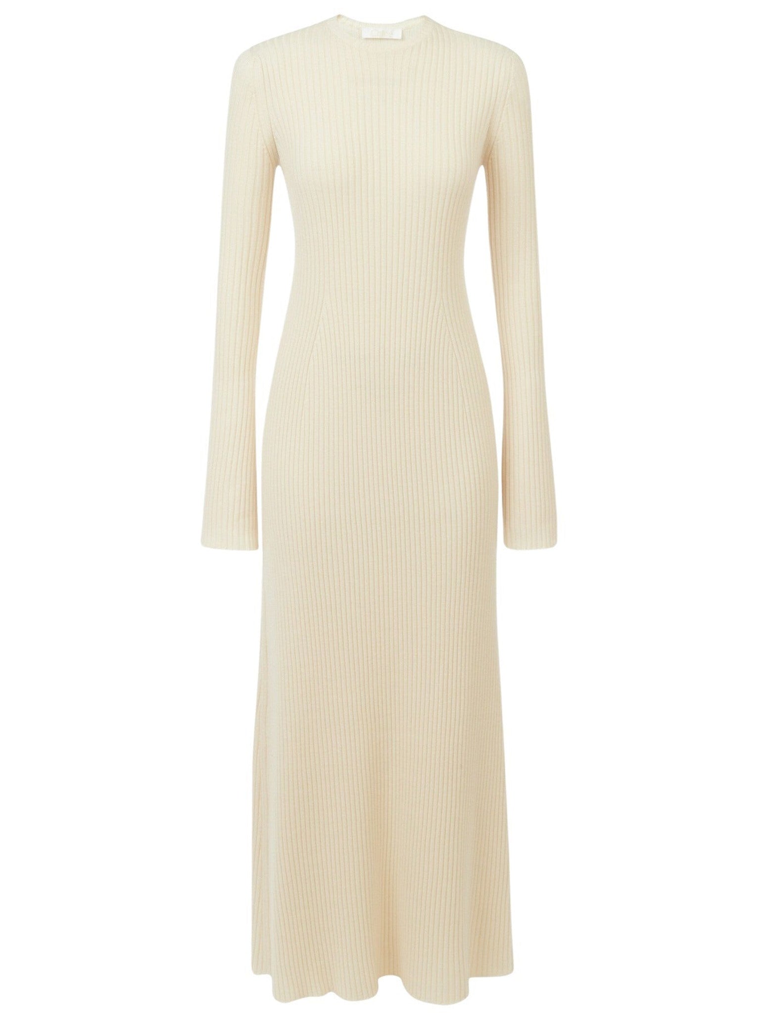 Robe longue ajustée en laine - Lovely White
