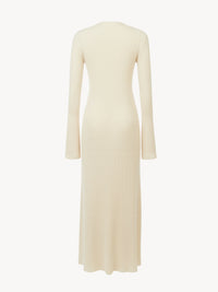 Robe longue ajustée en laine - Lovely White