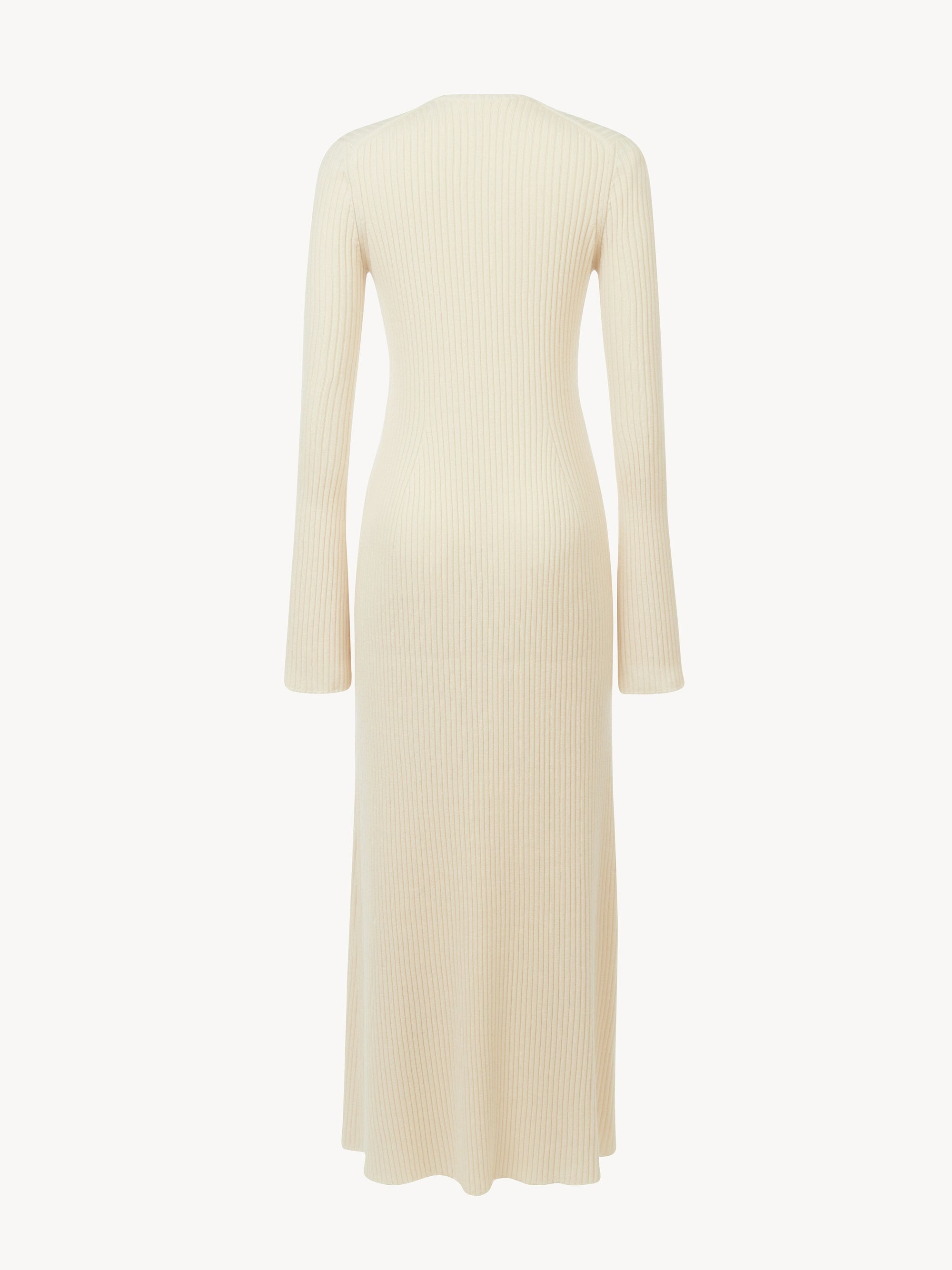 Robe longue ajustée en laine - Lovely White