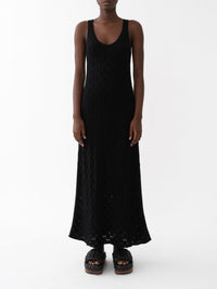 Robe sans manches évasée en cachemire - Black