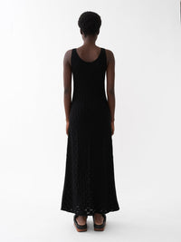 Robe sans manches évasée en cachemire - Black