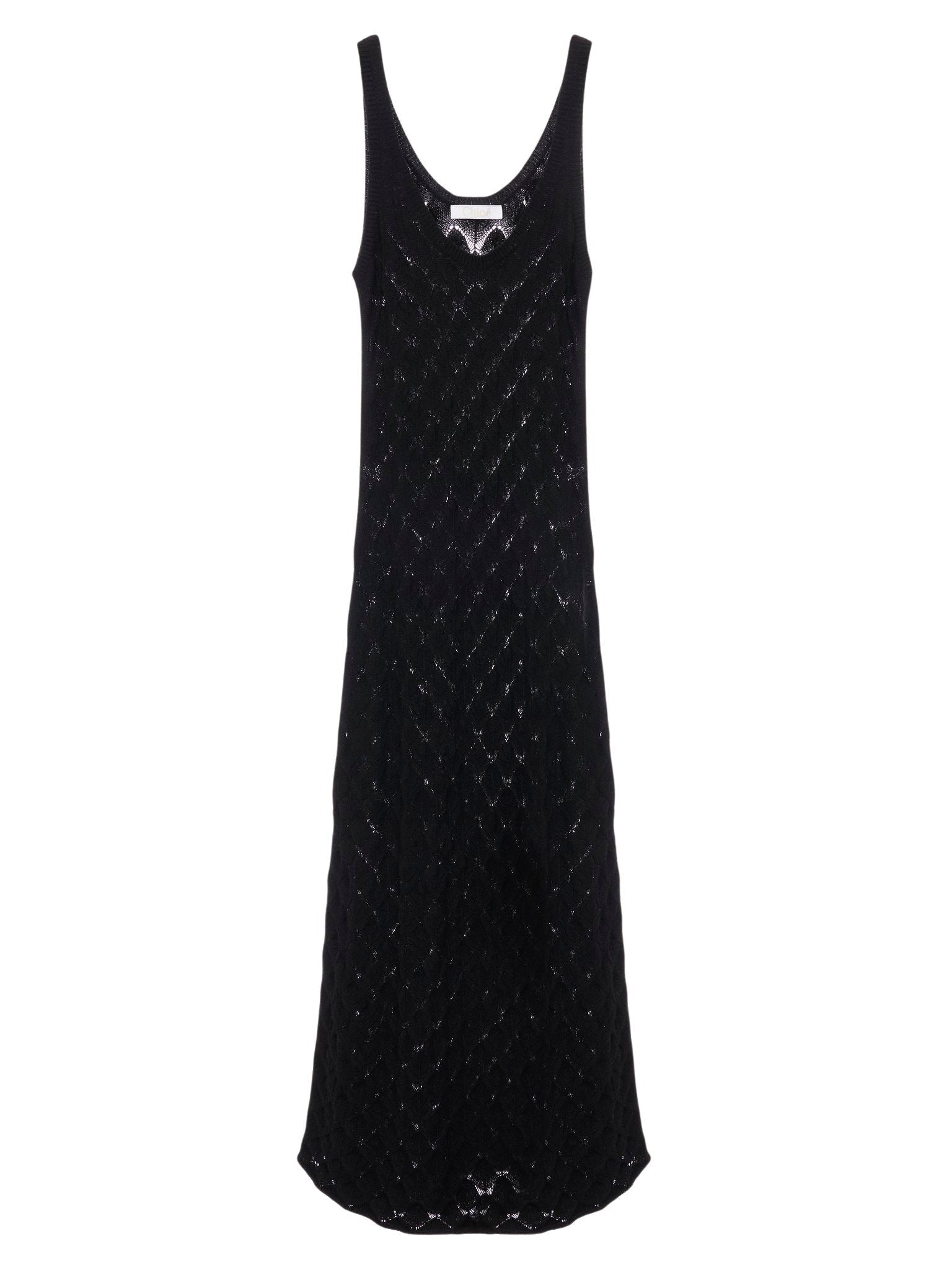 Robe sans manches évasée en cachemire - Black