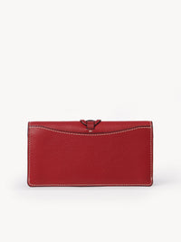 Portefeuille long à rabat Darryl en cuir - Smoked Red