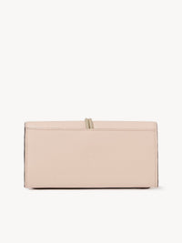 Portefeuille long à rabats Alphabet en cuir - Cement Pink
