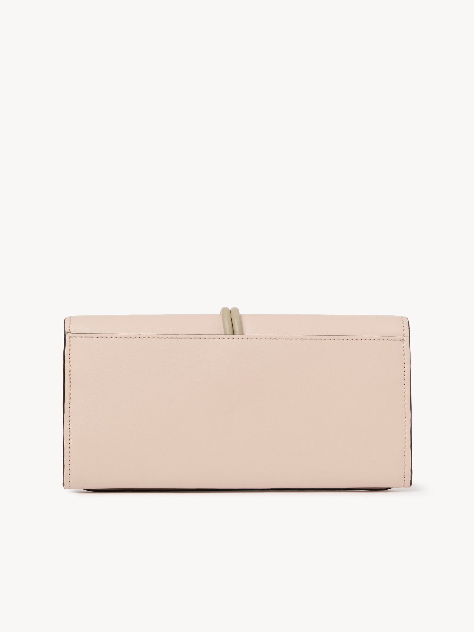 Portefeuille long à rabats Alphabet en cuir - Cement Pink