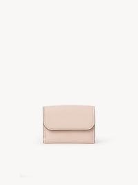Mini portefeuille à trois volets Alphabet en cuir - Cement Light Pink