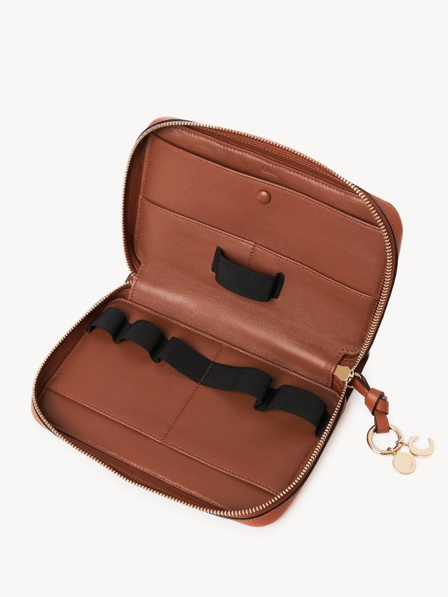 Petit porte-documents Alphabet en cuir - Tan