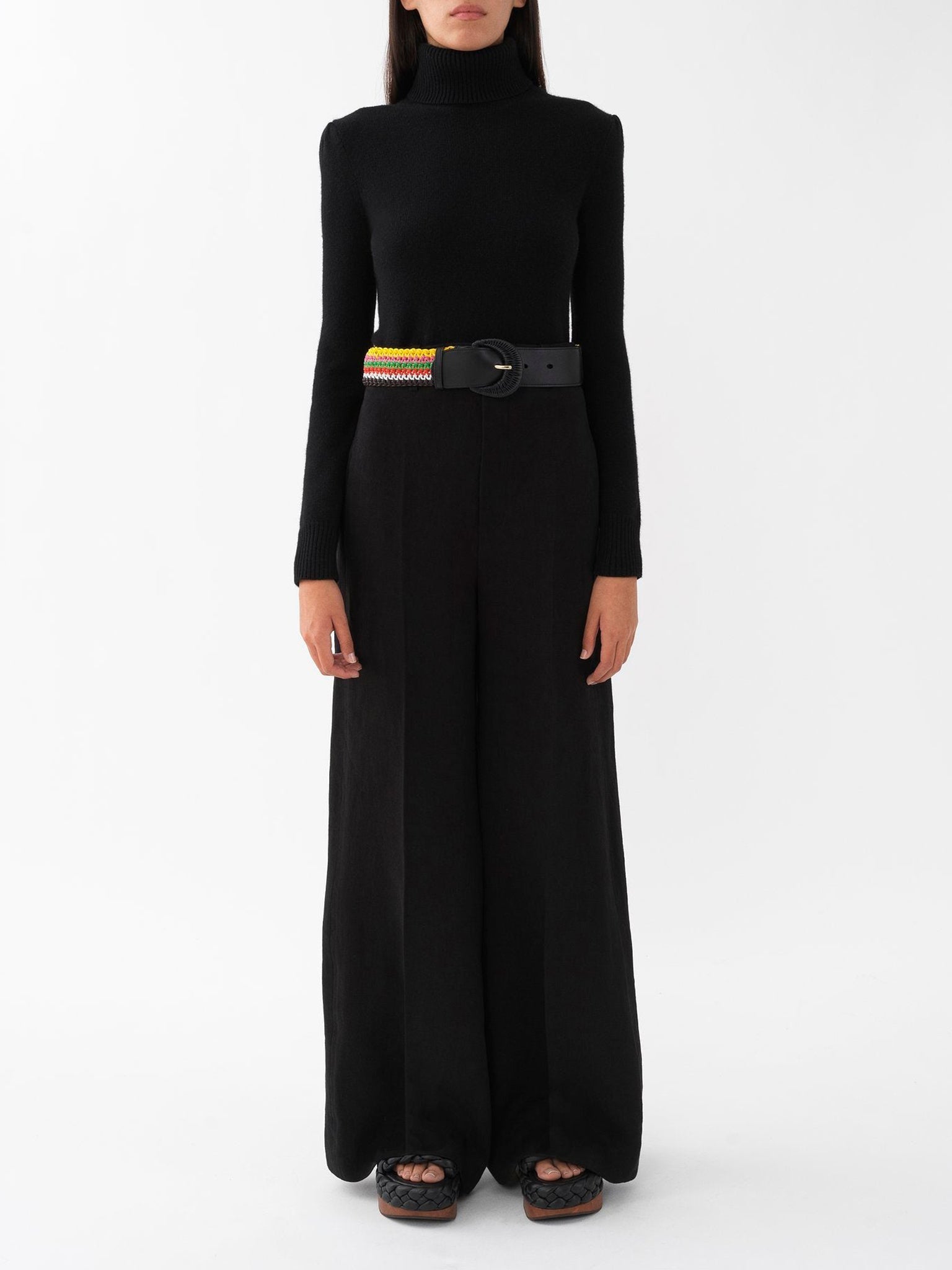 Pantalon large en lin - Black