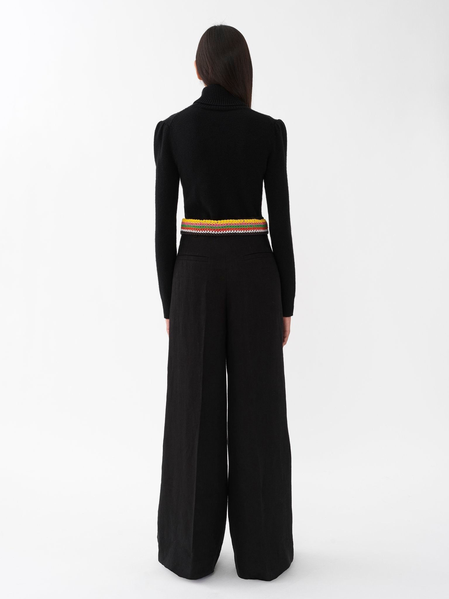 Pantalon large en lin - Black