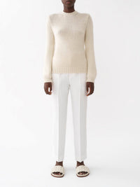 Pantalon droit à pinces en lin - Iconic Milk