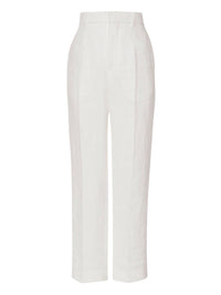 Pantalon droit à pinces en lin - Iconic Milk