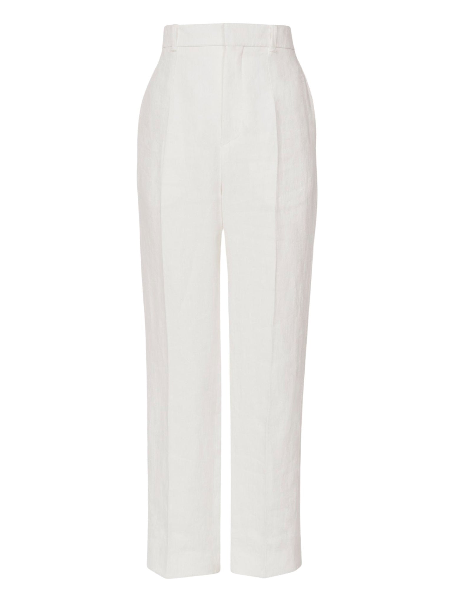Pantalon droit à pinces en lin - Iconic Milk