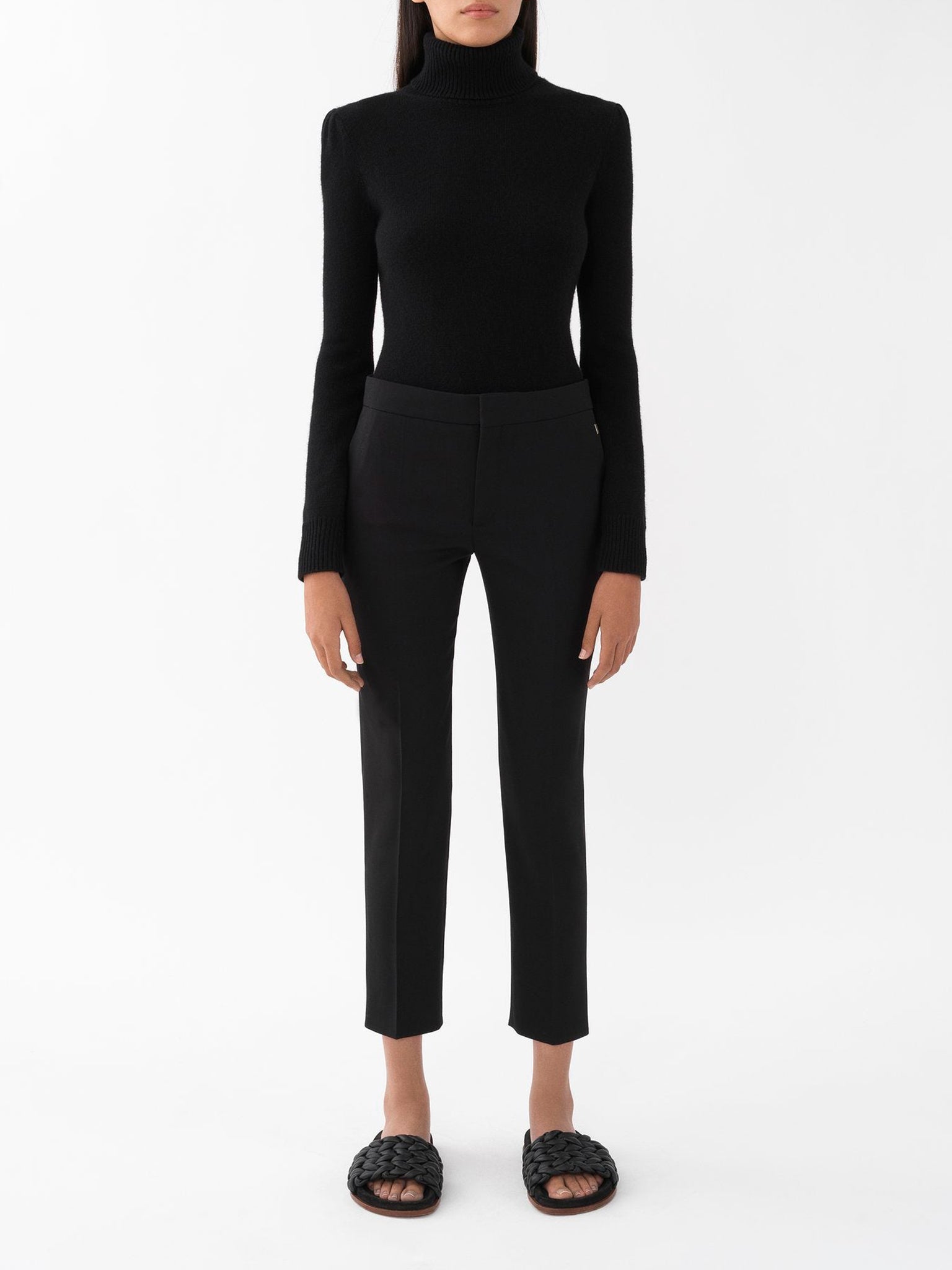 Pantalon slim fit en laine - Black