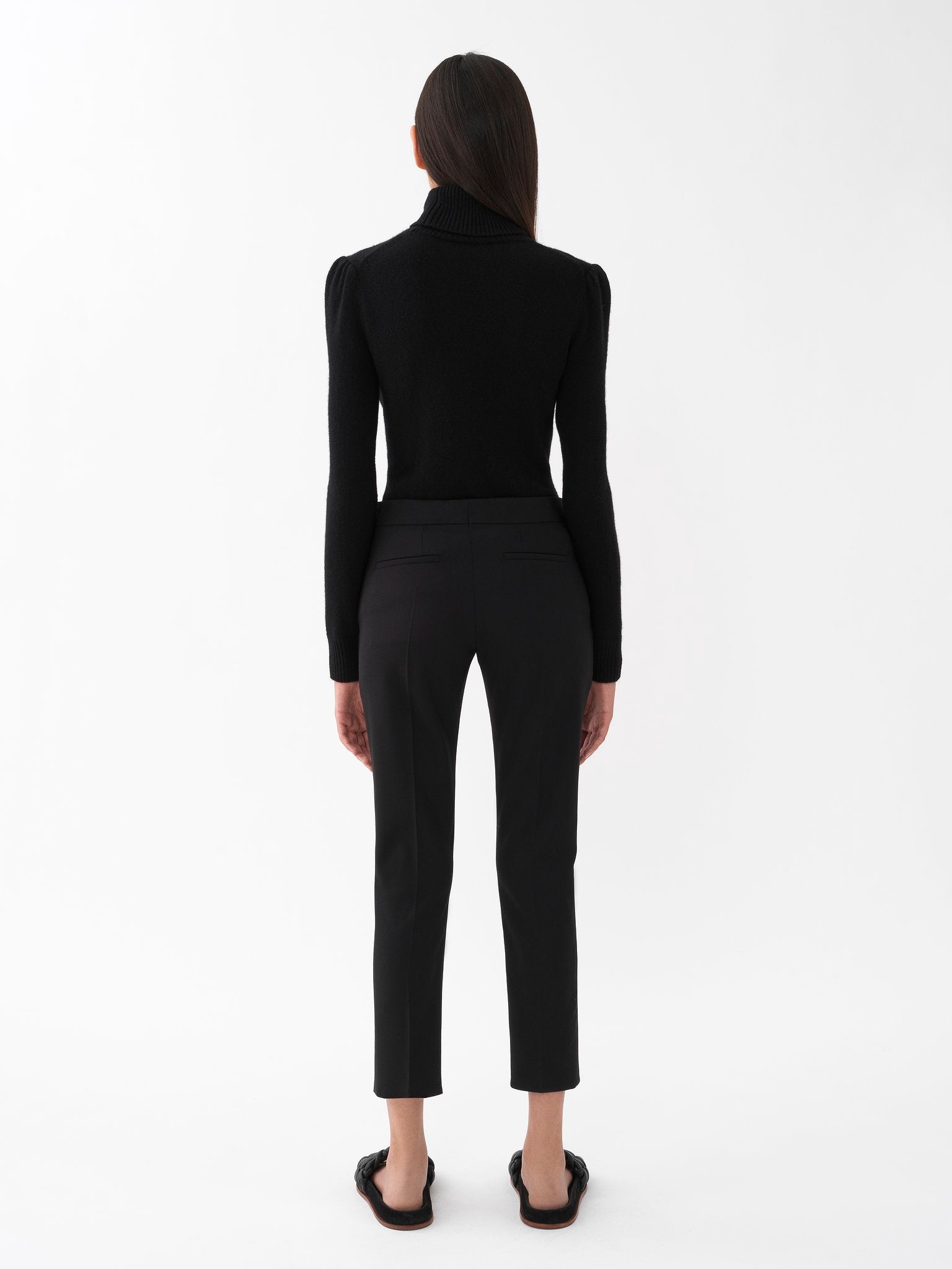 Pantalon slim fit en laine - Black