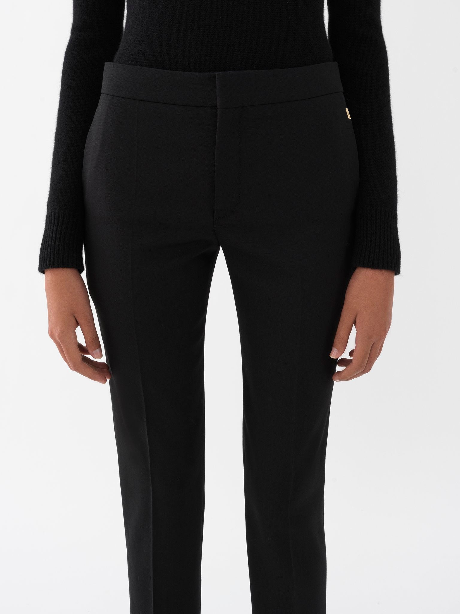 Pantalon slim fit en laine - Black