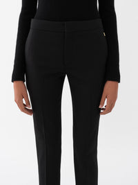 Pantalon court cigarette en laine - Black