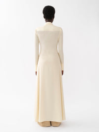 Robe chemise longue en soie - Seedpearl Beige