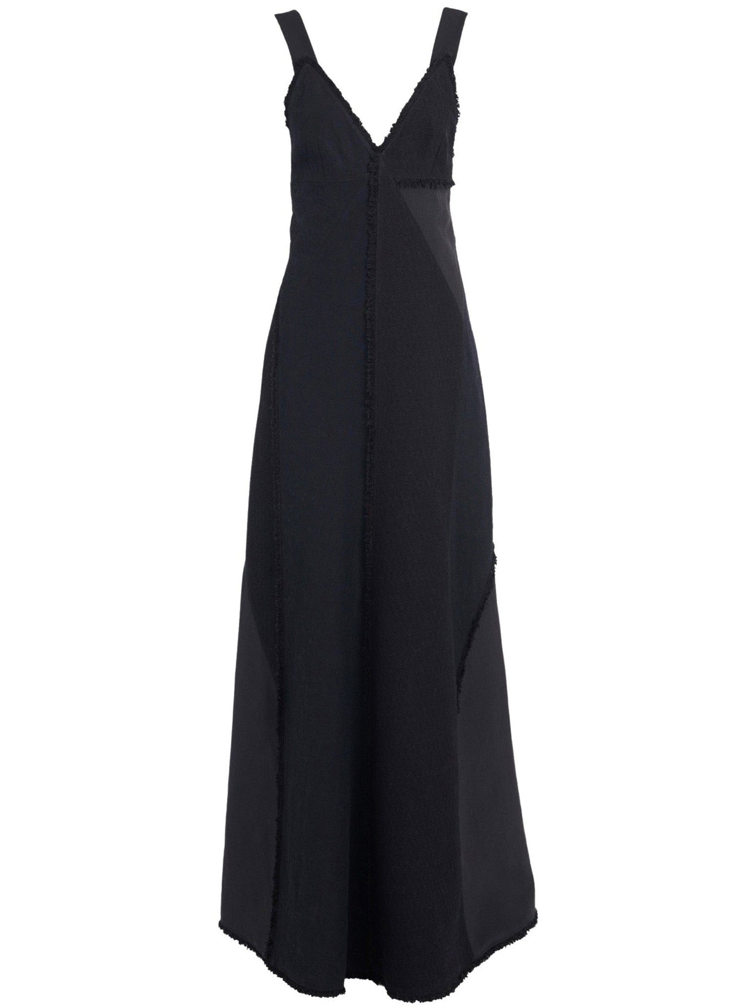 Robe longue évasée en lin - Black