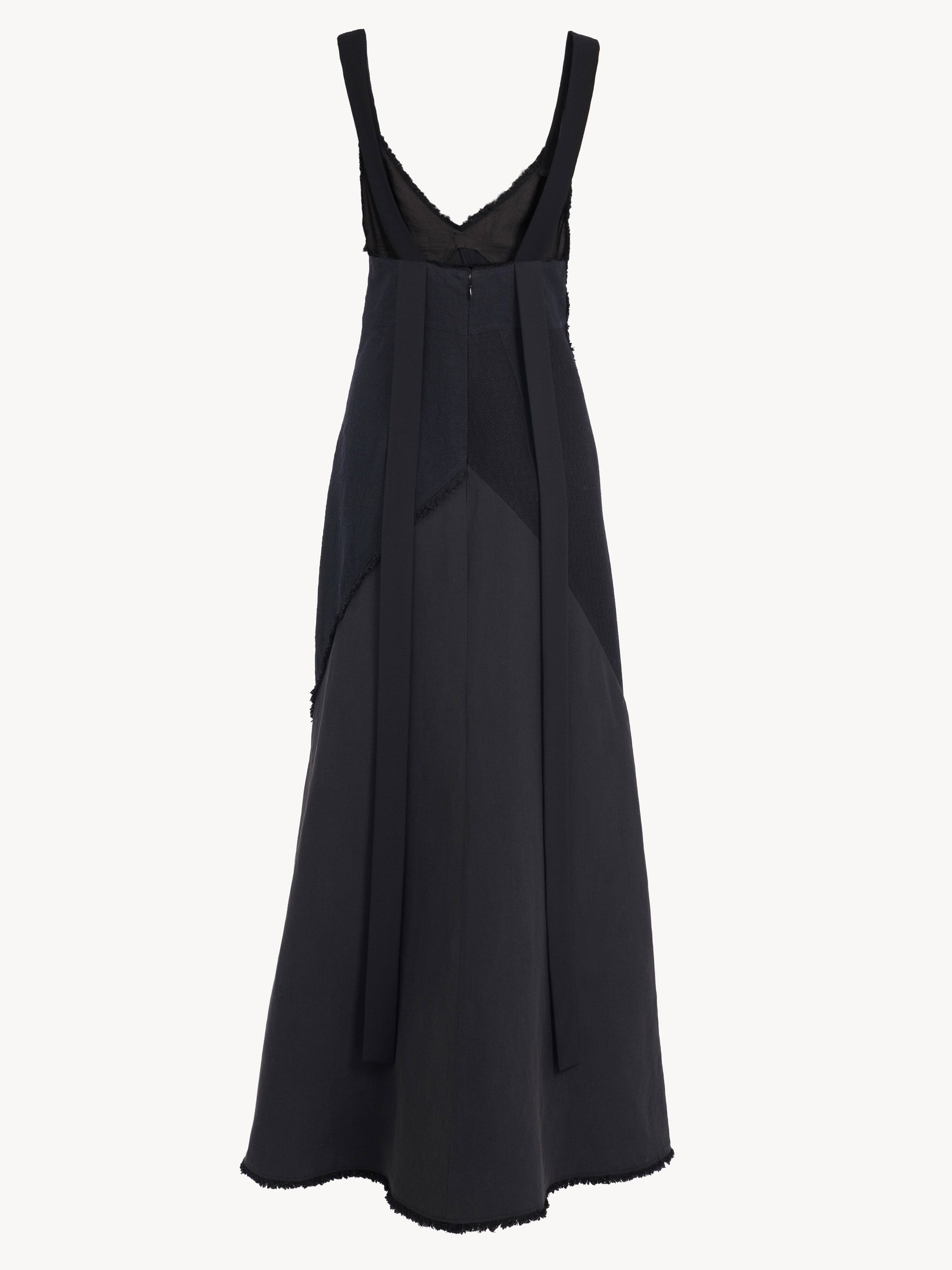 Robe longue évasée en lin - Black