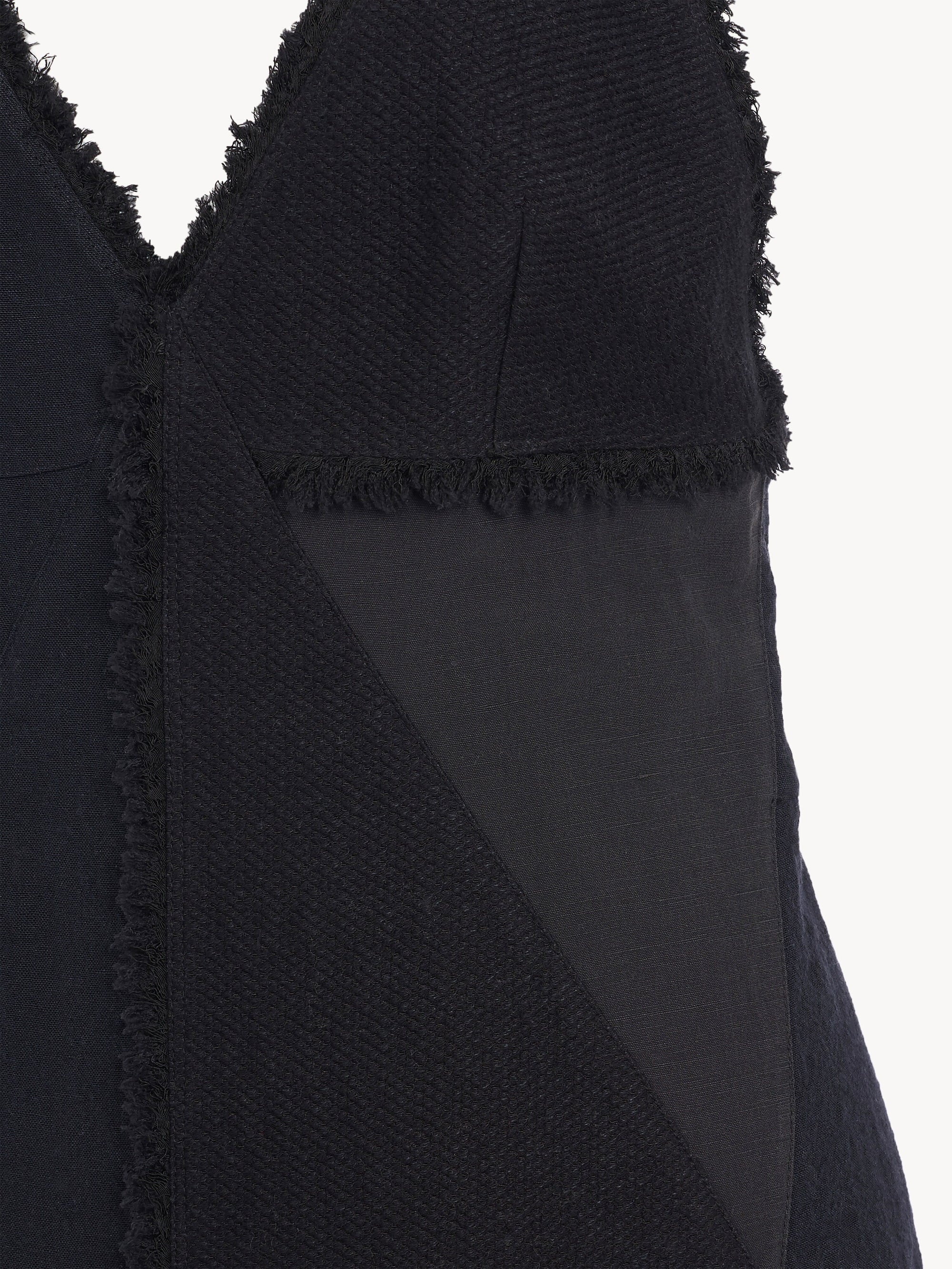Robe longue évasée en lin - Black