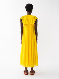 Robe midi froncée en laine - Truly Yellow