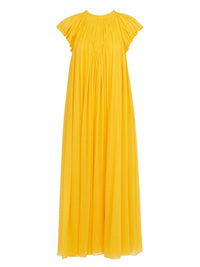Robe midi froncée en laine - Truly Yellow