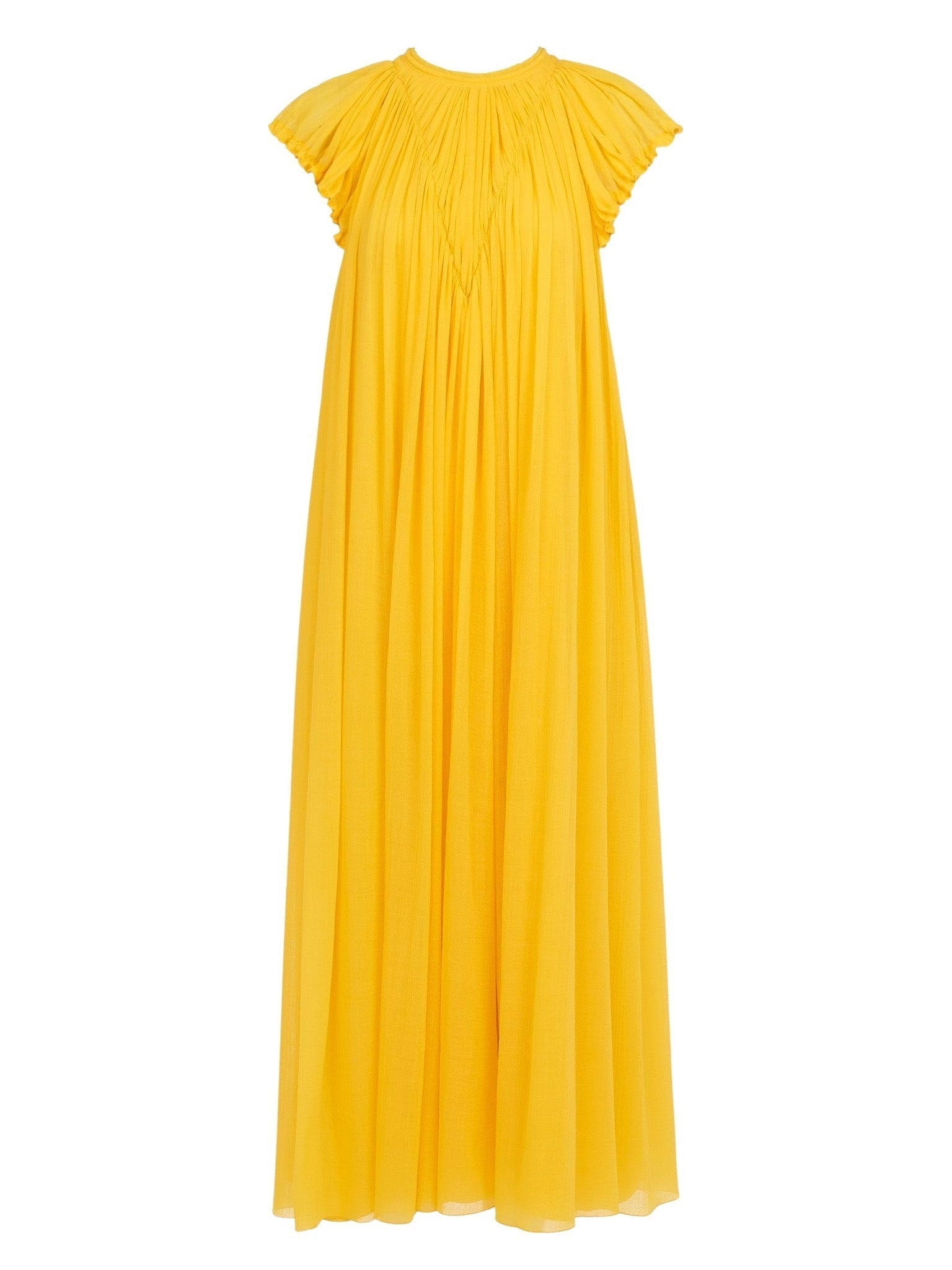Robe midi froncée en laine - Truly Yellow
