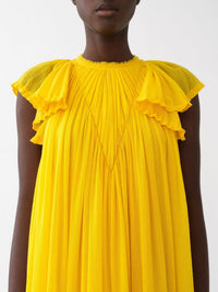 Robe midi froncée en laine - Truly Yellow