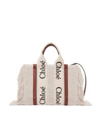 Petit sac cabas franges Woody à bandoulière - Sepia Brown