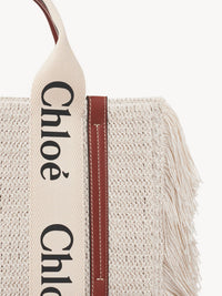 Petit sac cabas franges Woody à bandoulière - Sepia Brown