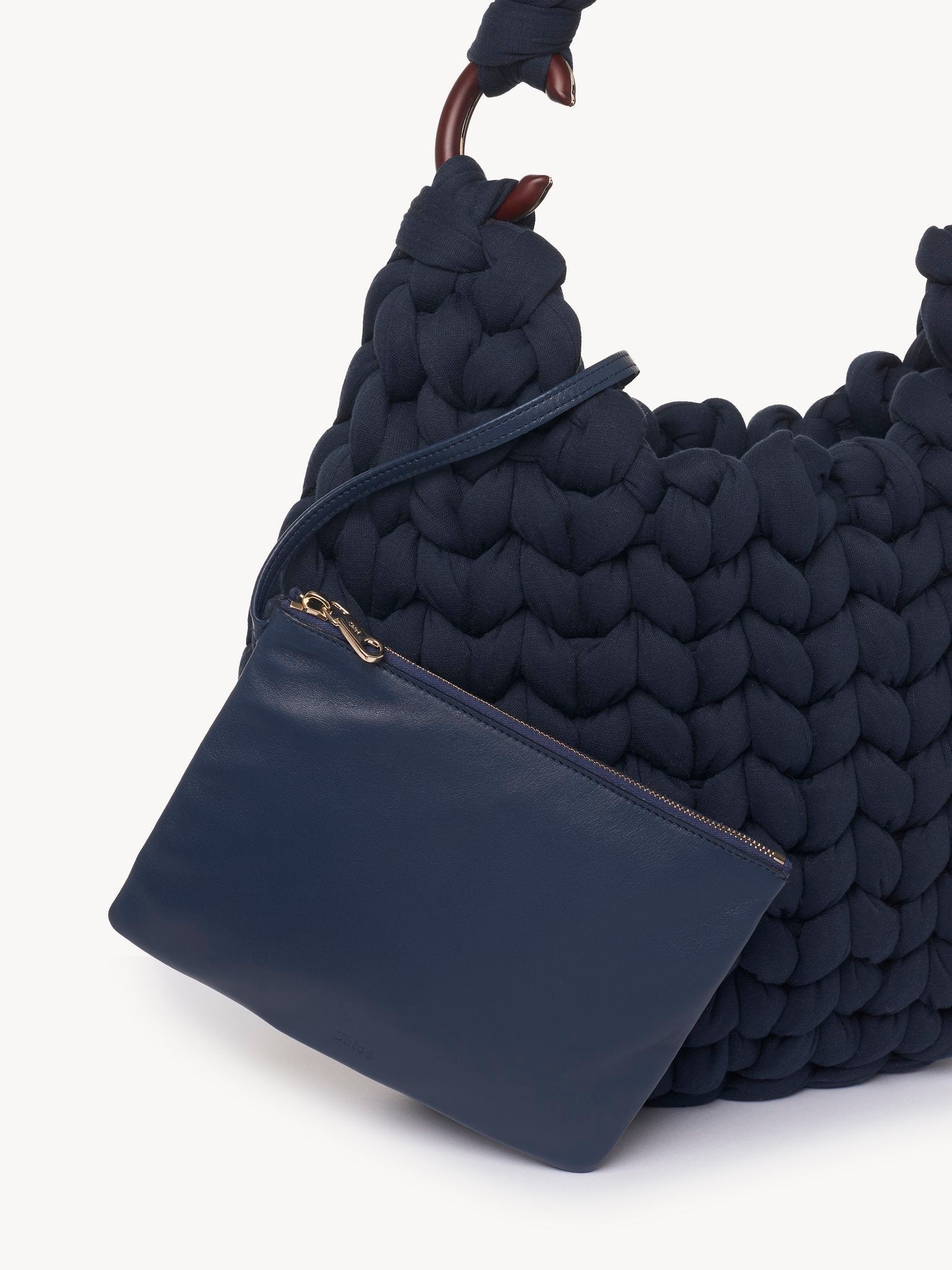 Grand sac hobo Wooden C - Navy