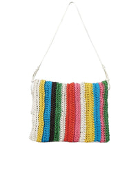 Sac pochette Knit en cuir - Multicolor White
