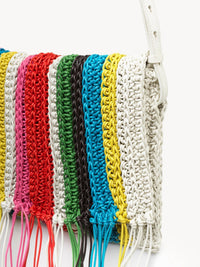 Sac pochette Knit en cuir - Multicolor White